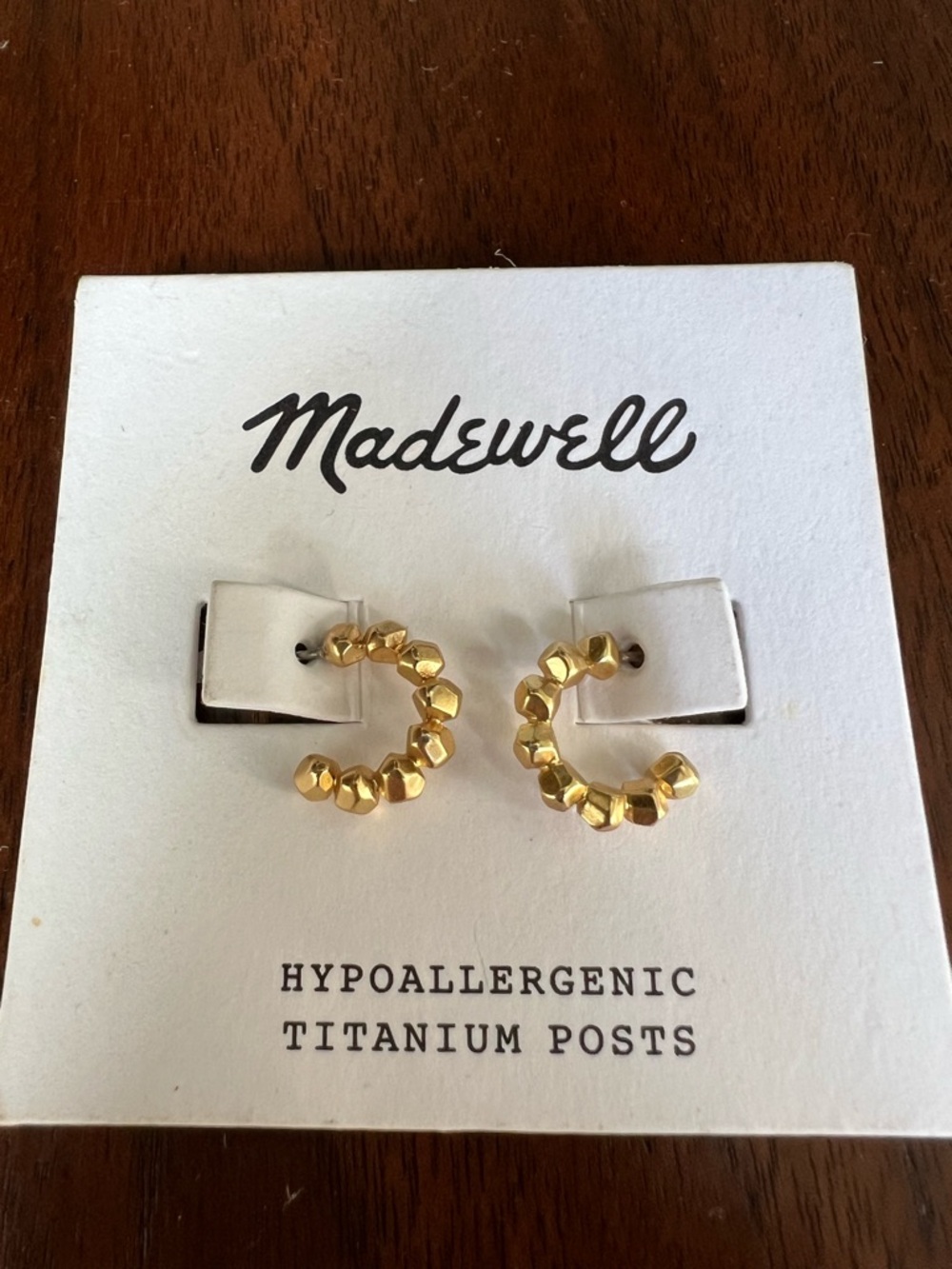 NWT Madewell Puffed Charm Huggie Hoop Earrings